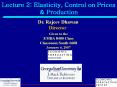 Lecture 2: Elasticity, Control on Prices PowerPoint PPT Presentation