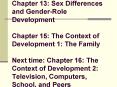 Chapter 13: Sex Differences and GenderRole Development Chapter 15: The Context of Development 1: The PowerPoint PPT Presentation