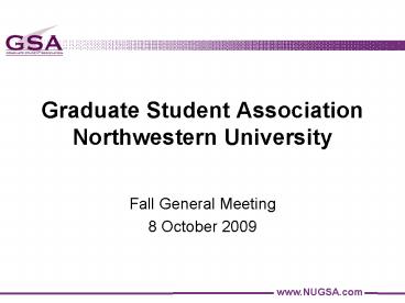 Graduate Student Association Northwestern University