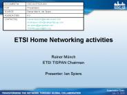 ETSI Home Networking activities