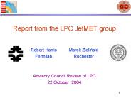 Report from the LPC JetMET group