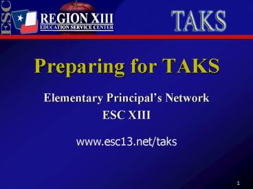 Preparing for TAKS