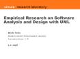Empirical Research on Software Analysis and Design with UML PowerPoint PPT Presentation