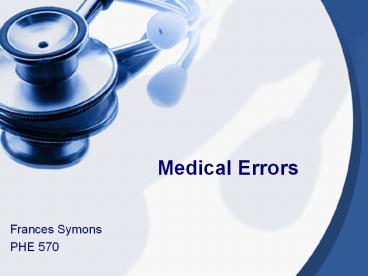 Medical Errors