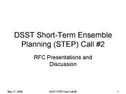 DSST ShortTerm Ensemble Planning STEP Call
