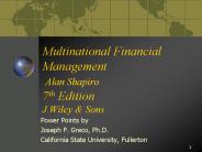 Multinational Financial Management Alan Shapiro 7th Edition J'Wiley