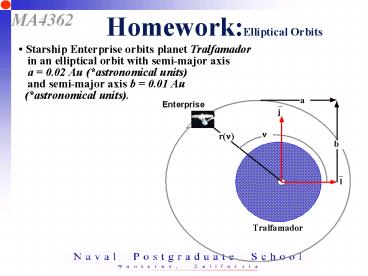Homework:Elliptical Orbits