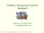 Database Management Systems Session 9