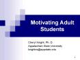 Motivating Adult Students PowerPoint PPT Presentation