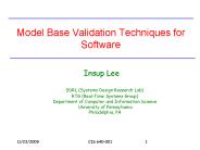 Model Base Validation Techniques for Software