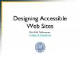 Designing Accessible Web Sites PowerPoint PPT Presentation