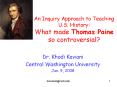 An Inquiry Approach to Teaching U'S' History: What made Thomas Paine so controversial