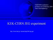 KEK-CERN JEG experiment