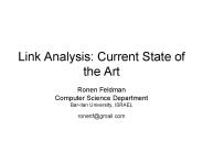 Link Analysis: Current State of the Art
