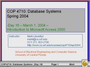 COP 4710: Database Systems