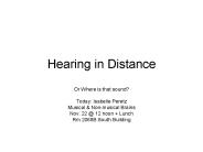 Hearing in Distance