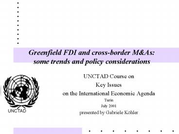 Greenfield FDI and crossborder M