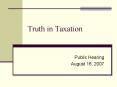Truth in Taxation PowerPoint PPT Presentation