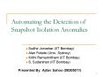 Automating the Detection of Snapshot Isolation Anomalies PowerPoint PPT Presentation