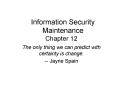 Information Security Maintenance Chapter 12 PowerPoint PPT Presentation