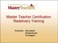 Master Teacher Certification Redelivery Training PowerPoint PPT Presentation