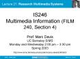 Lecture 21: Research Multimedia Systems PowerPoint PPT Presentation