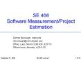 SE 468 Software MeasurementProject Estimation PowerPoint PPT Presentation