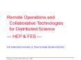 Remote Operations and Collaborative Technologies for Distributed Science PowerPoint PPT Presentation