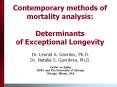 Contemporary%20methods%20of%20mortality%20analysis:%20Determinants%20of%20Exceptional%20Longevity PowerPoint PPT Presentation