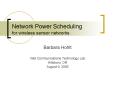 Network Power Scheduling for wireless sensor networks PowerPoint PPT Presentation