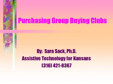 Purchasing Group Buying Clubs