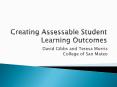 Creating Assessable Student Learning Outcomes PowerPoint PPT Presentation