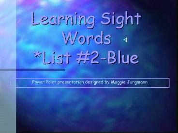 Learning Sight Words List