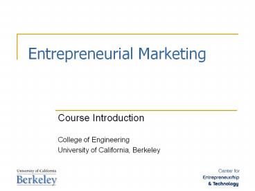 Entrepreneurial Marketing