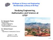 Studying Engineering, Mathematics and Science at UTEP