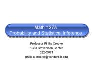 Math 127A Probability and Statistical Inference