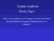 Syntax Analysis