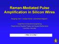 RamanMediated Pulse Amplification in Silicon Wires PowerPoint PPT Presentation
