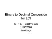 Binary to Decimal Conversion for LCI