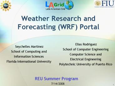 Weather Research and Forecasting (WRF) Portal