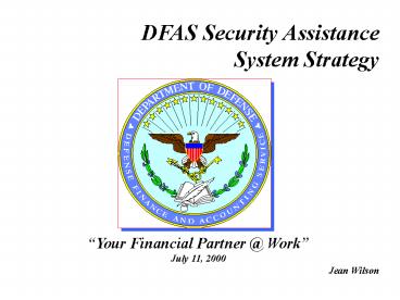 DFAS Security Assistance System Strategy