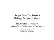 Hedge Fund Conference Kellogg School of Mgmt