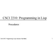 CSCI 2210: Programming in Lisp