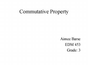Commutative Property