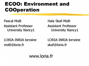 ECOO: Environment and COOperation