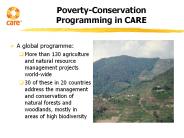 Poverty-Conservation Programming in CARE