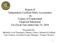 Report of Independent Certified Public Accountants on County of Cumberland Financial Statements For Fiscal Year ended June 30, 2004 PowerPoint PPT Presentation