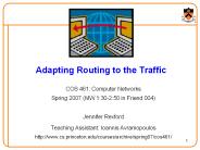 Adapting Routing to the Traffic