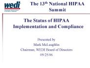 The 13th National HIPAA Summit