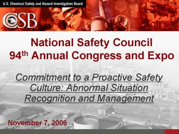 National Safety Council 94th Annual Congress and Expo